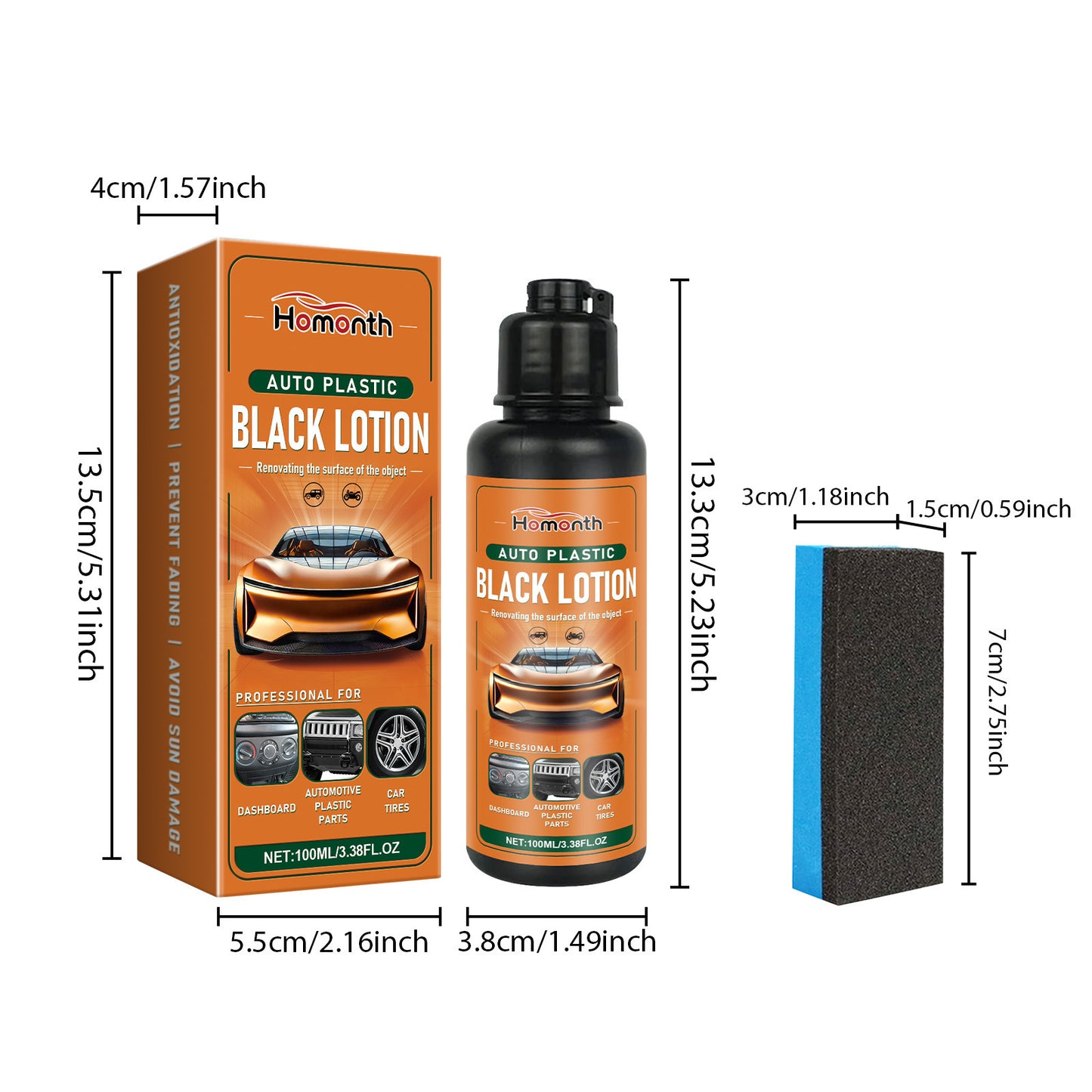 😎Plastic & Trim Restorer – Interior & Exterior Revitalizer with Applicator Pad