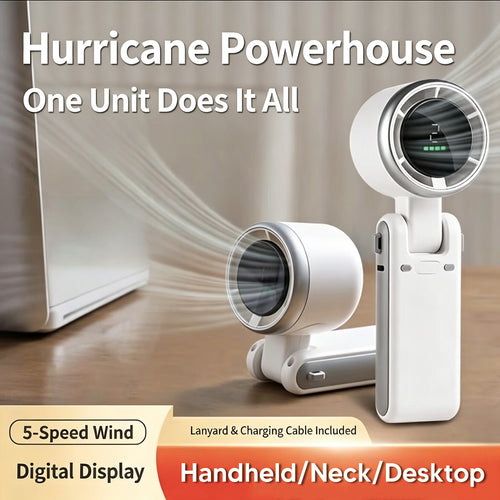 🌞Summer Sale 50% OFF🔥Mini Foldable Pocket Fan with 5-Speed Turbo Airflow & Digital Display ❄️