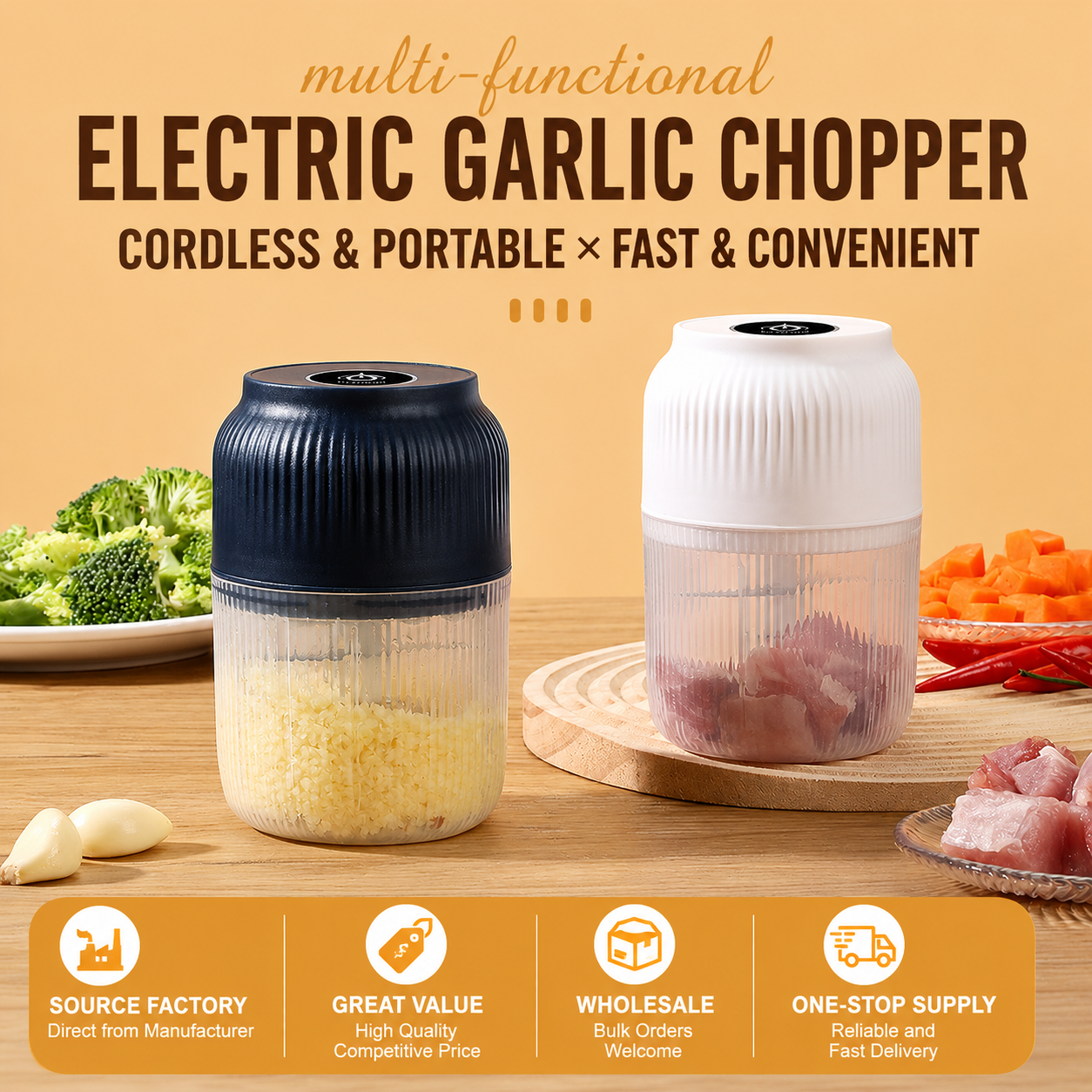 💘Stop Mincing Garlic Like It’s 1999. One Click, One-Touch Electric Garlic Chopper for Faster, Easier Meal Prep. ⚡🧄
