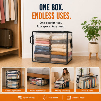 💖LAST DAY 50% OFF ✨📦Lumazilo® Large Heavy-Duty Thick Plastic Clear Storage
