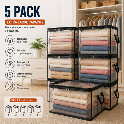💖LAST DAY 50% OFF ✨📦Lumazilo® Large Heavy-Duty Thick Plastic Clear Storage