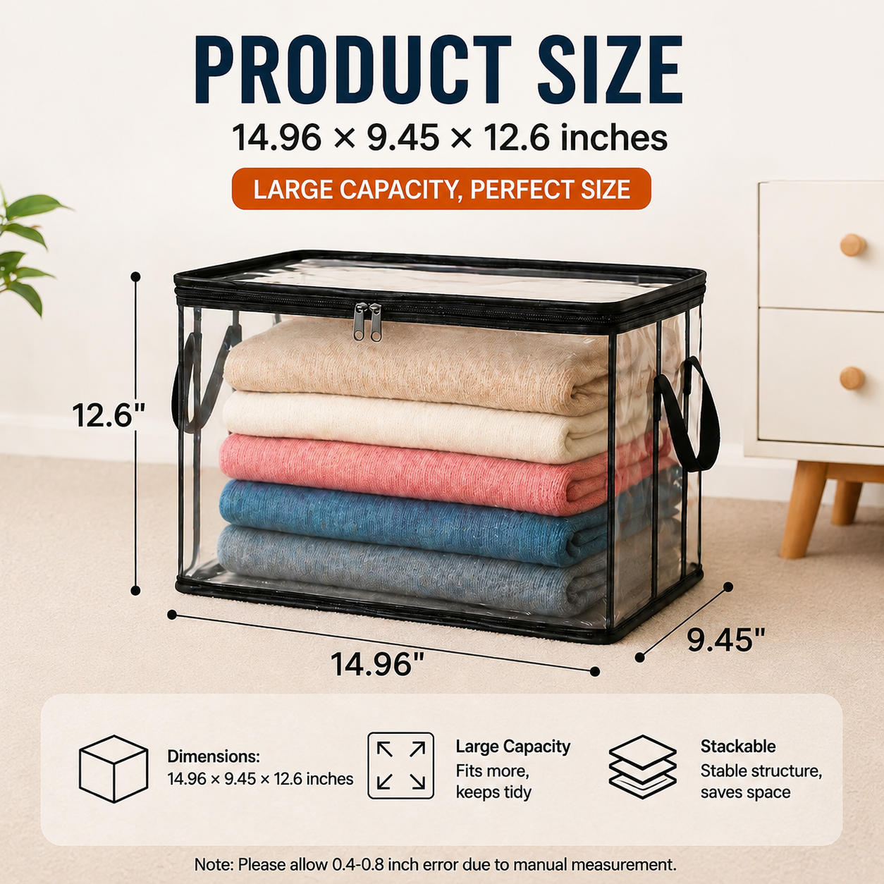 💖LAST DAY 50% OFF ✨📦Lumazilo® Large Heavy-Duty Thick Plastic Clear Storage