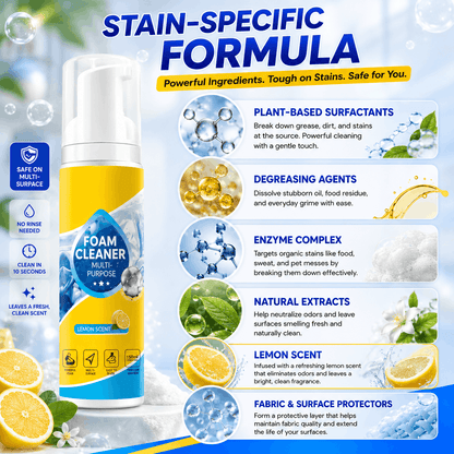 Last Day 50% OFF🔥 Foam No-Rinse Cleaner — Spray, Wipe & Done