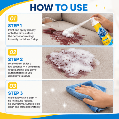 Last Day 50% OFF🔥 Foam No-Rinse Cleaner — Spray, Wipe & Done