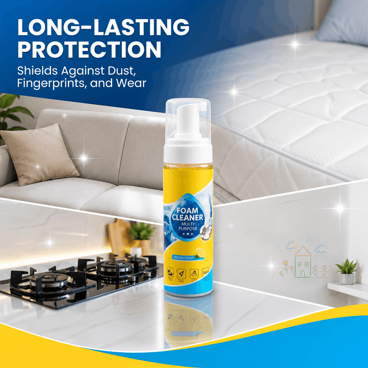 Last Day 50% OFF🔥 Foam No-Rinse Cleaner — Spray, Wipe & Done