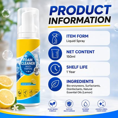 Last Day 50% OFF🔥 Foam No-Rinse Cleaner — Spray, Wipe & Done