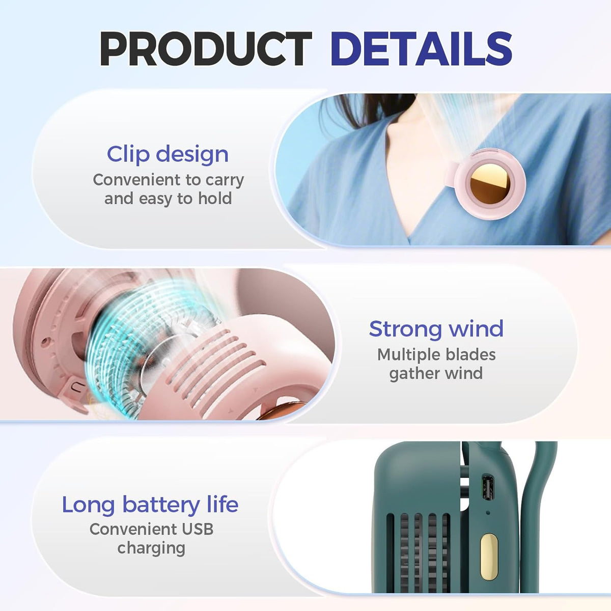 🌞Summer Sale 50% OFF🔥Portable Waist-Mounted Bladeless Fan with High Airflow and Adjustable Airflow 🙂‍↕️