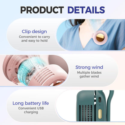 🌞Summer Sale 50% OFF🔥Portable Waist-Mounted Bladeless Fan with High Airflow and Adjustable Airflow 🙂‍↕️
