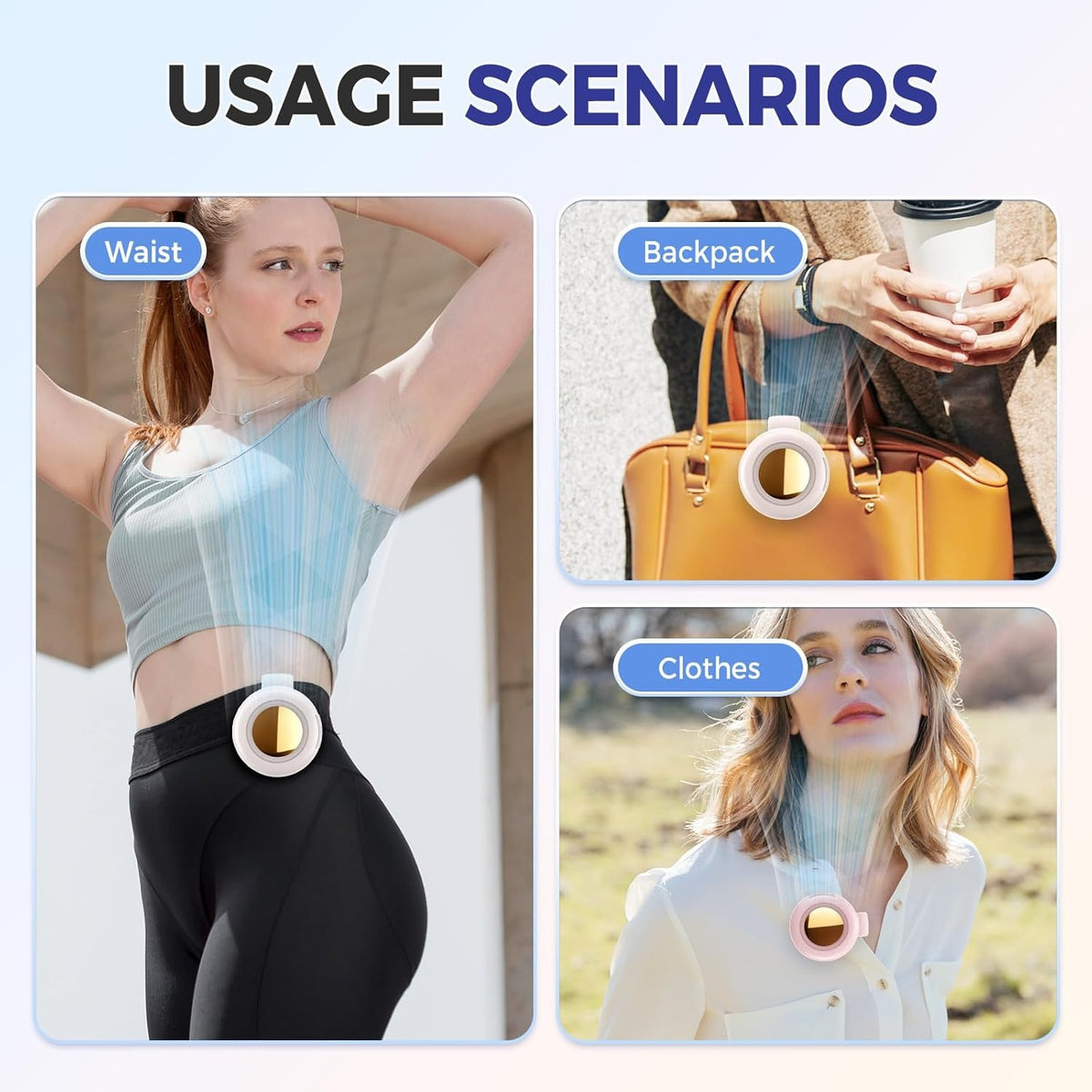 🌞Summer Sale 50% OFF🔥Portable Waist-Mounted Bladeless Fan with High Airflow and Adjustable Airflow 🙂‍↕️
